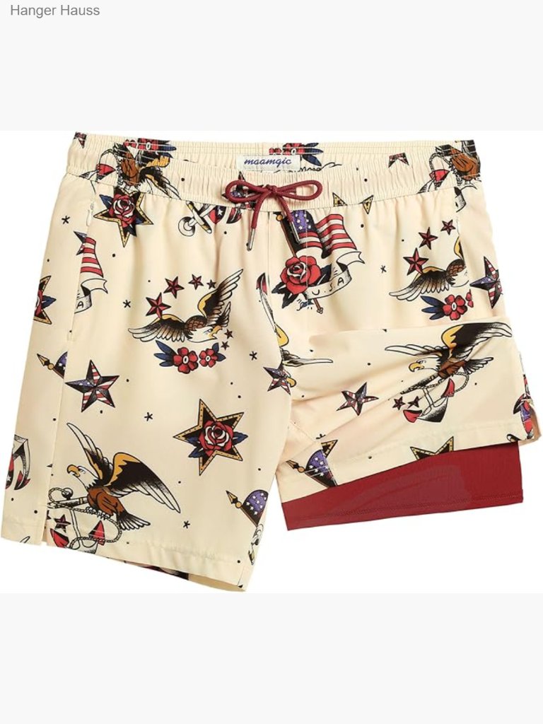 7 Inch Mens Swim Trunks With Compression Liner Board Shorts Zippered Pocket